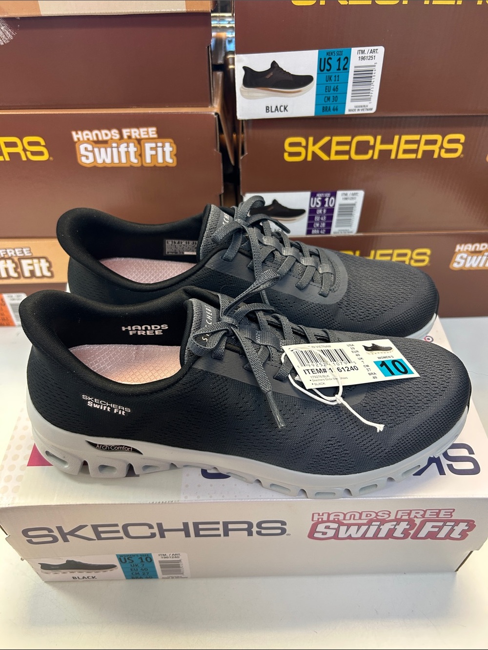 Skechers Swift Fit Women’s Size 10 Black Athletic Lace-Up Sneakers 0475 - Picture 5 of 6